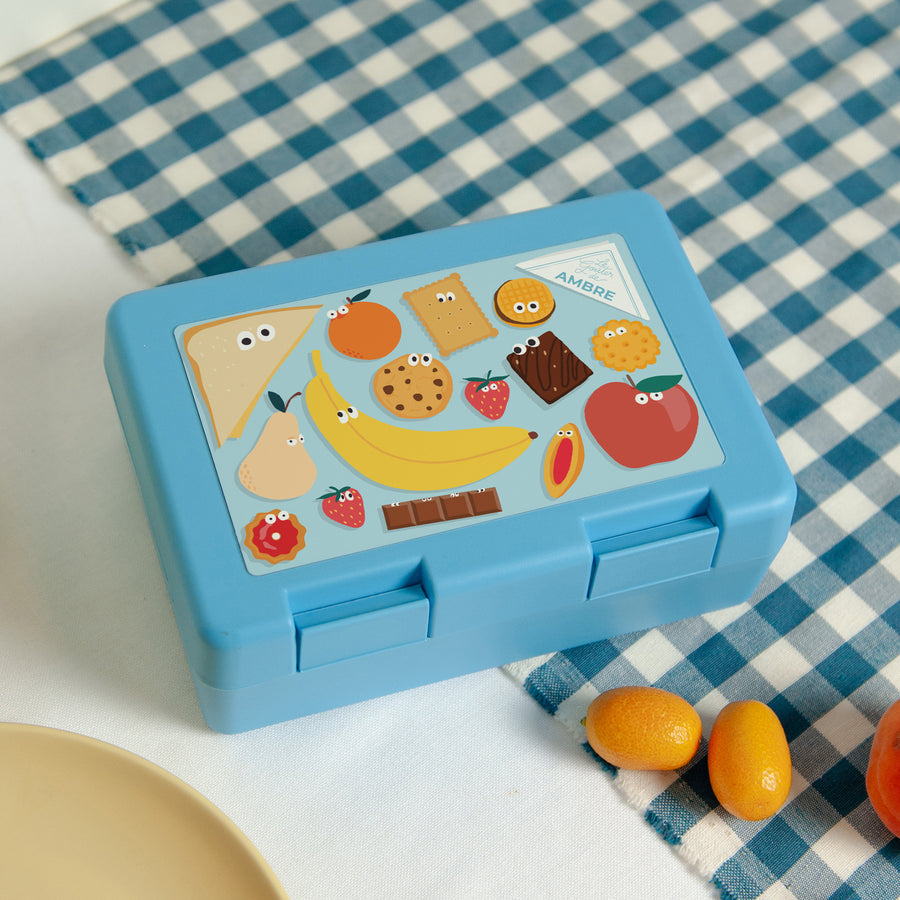 Boite goûter Bleue Monsieur biscuit & Cie photo