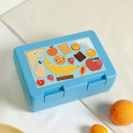 Boite goûter Bleue Monsieur biscuit & Cie
