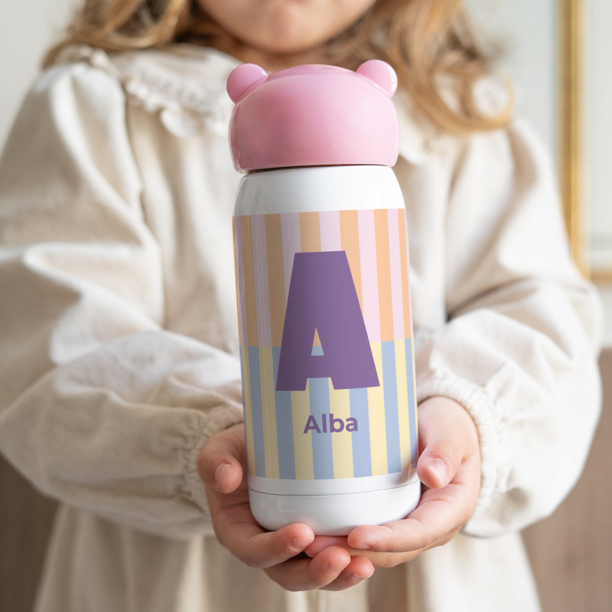 Gourde enfant Rose, 32 cl Colorful stripes pink photo N° 1