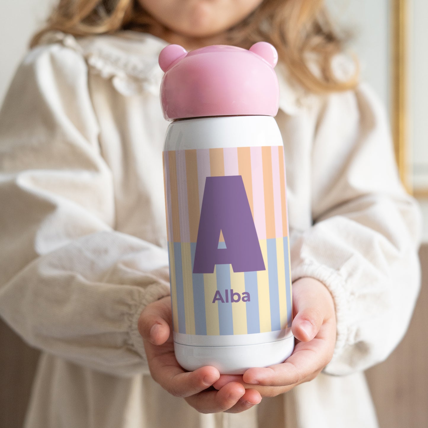 Gourde enfant Rose, 32 cl Colorful stripes pink photo N° 1