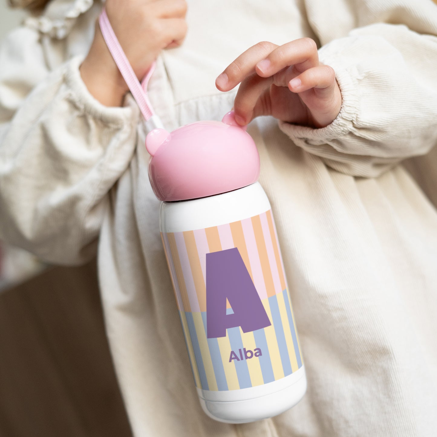 Gourde enfant Rose, 32 cl Colorful stripes pink photo N° 2