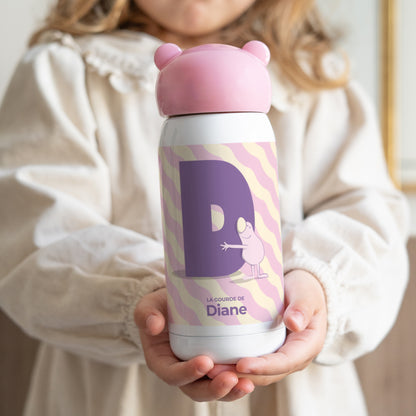 Gourde enfant Rose, 32 cl Mon initial d'amour rose photo N° 1