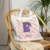 Tote bag Anse en toile Mon initiale d'amour rose photo N° 2