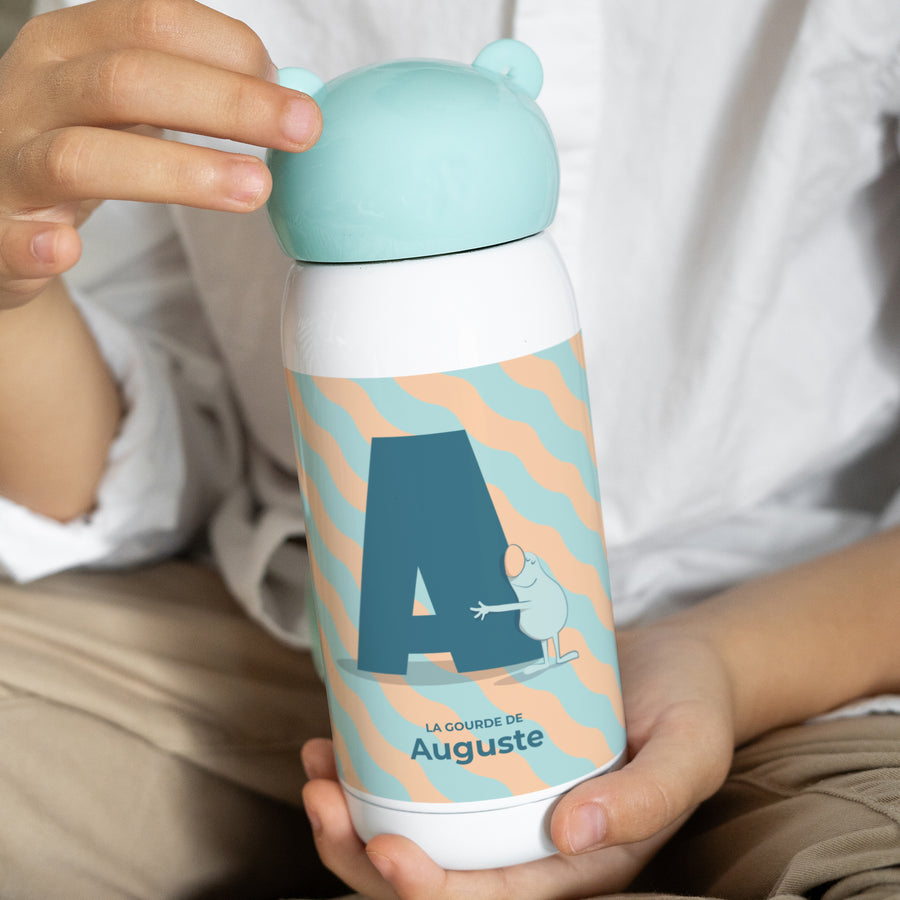 Gourde enfant Bleue, 32 cl Mon initial d'amour bleu photo