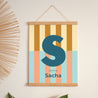 Affiche Naissance Portrait 30 x 40 cm Colorful stripes blue II photo N° 1