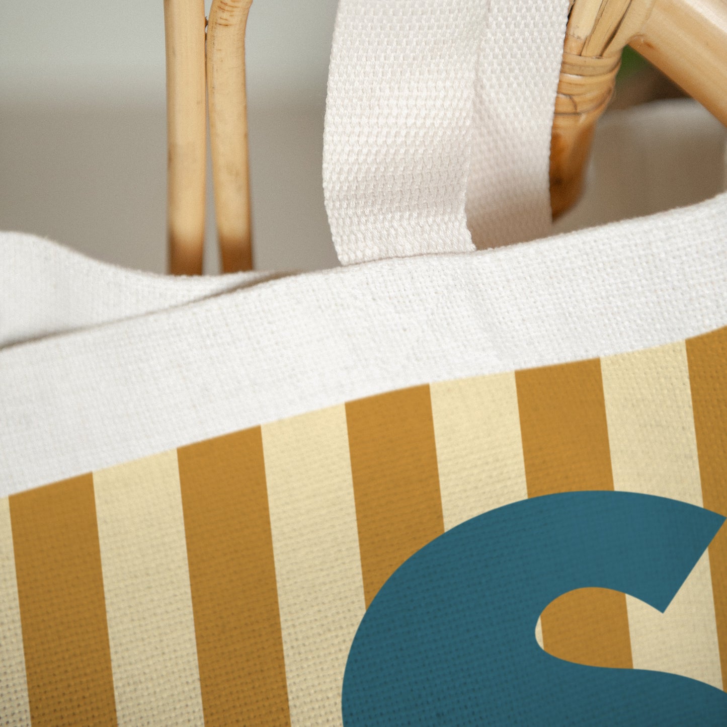 Tote bag Naissance Anse en toile Colorful stripes blue II photo N° 3