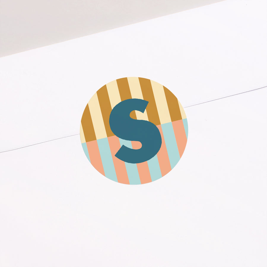 Sticker Naissance Rond Colorful stripes blue II photo