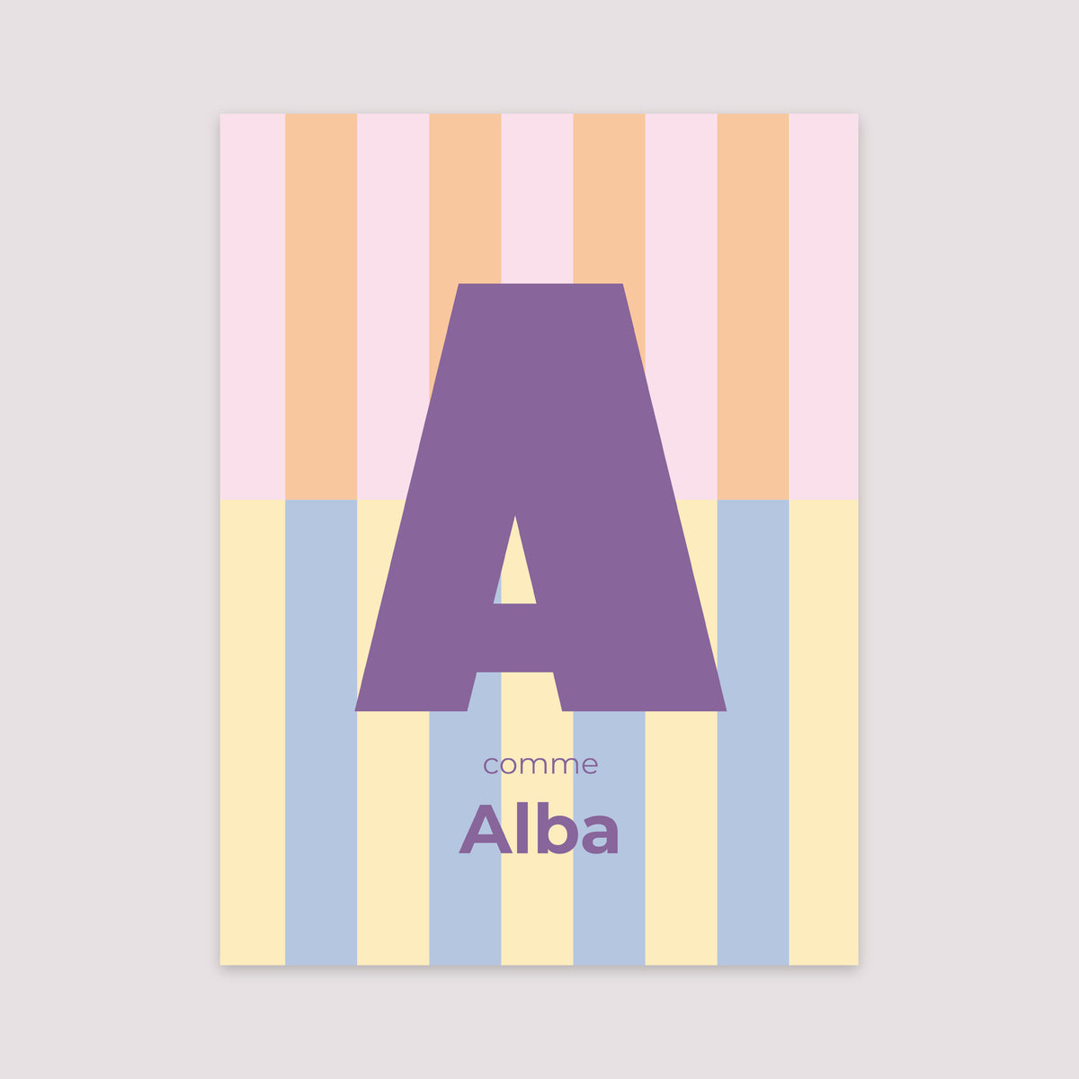 Affiche Naissance Portrait 30 x 40 cm Colorful stripes pink II photo N° 2
