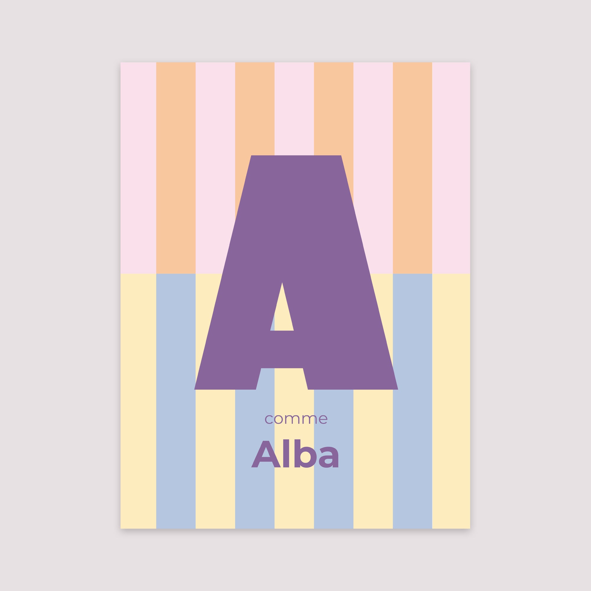 Affiche Naissance Portrait 30 x 40 cm Colorful stripes pink II photo N° 2