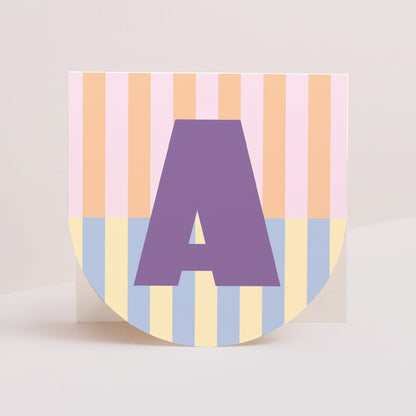 Remerciements Naissance Carré double volet demi-lune Colorful stripes pink II photo N° 1