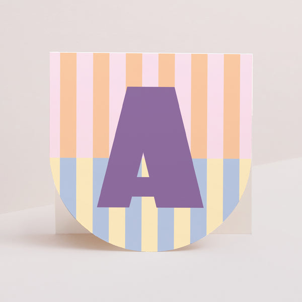 Remerciements Naissance Carré double volet demi-lune Colorful stripes pink II photo