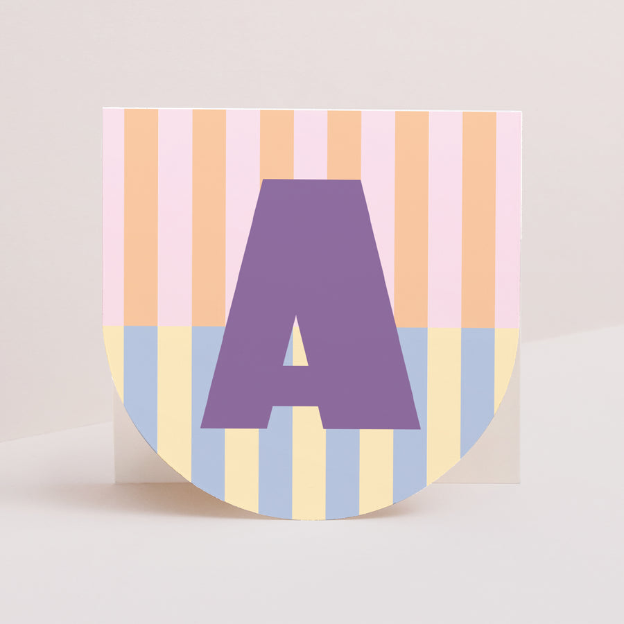 Remerciements Naissance Carré double volet demi-lune Colorful stripes pink II photo