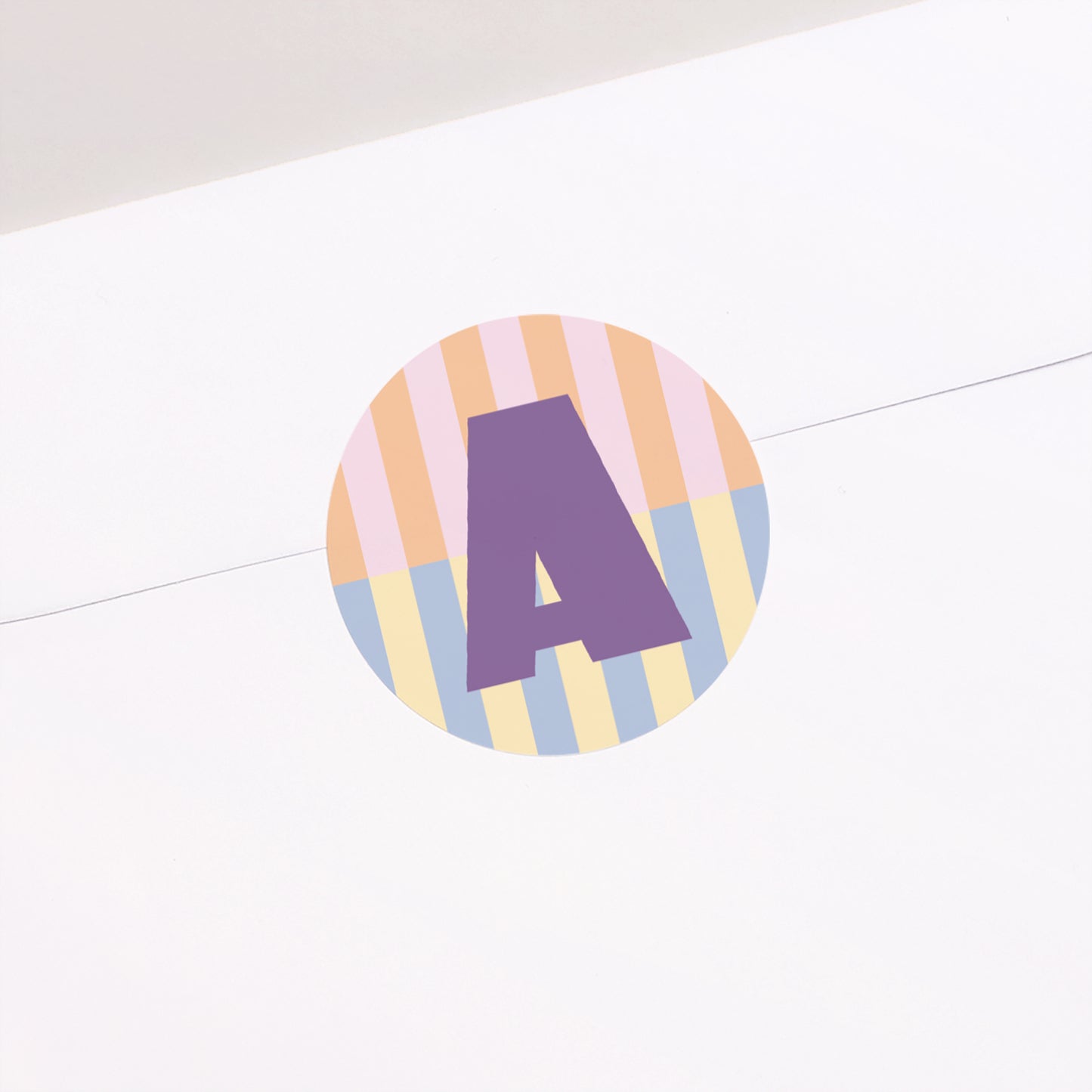 Sticker Naissance Rond Colorful stripes pink II photo N° 1