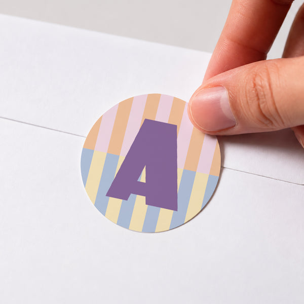 Sticker Naissance Rond Colorful stripes pink II photo