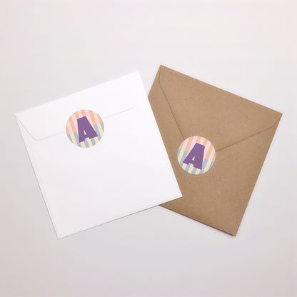 Sticker Naissance Rond Colorful stripes pink II photo N° 3