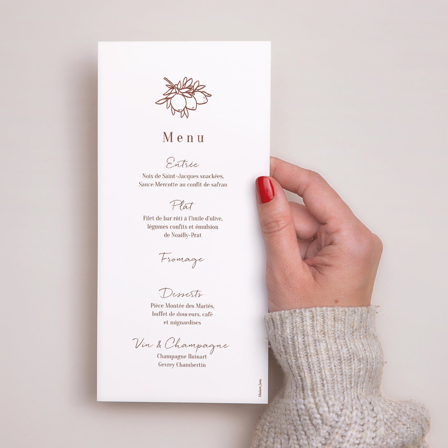 Menu Mariage Panoramique portrait Amour Bucolique photo N° 3