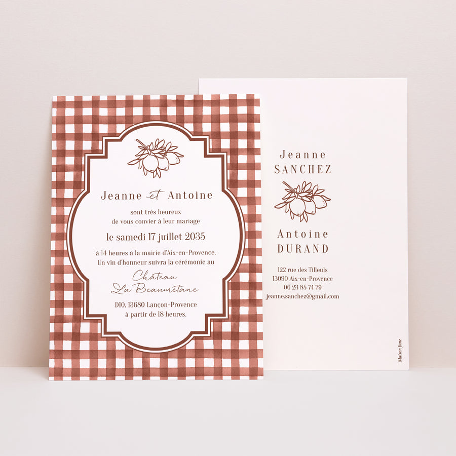 Faire-part Mariage Portrait Amour Bucolique photo