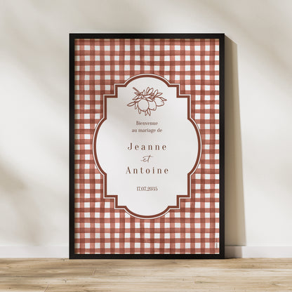 Panneau bienvenue Mariage Portrait 60 x 90 cm Amour Bucolique photo N° 1
