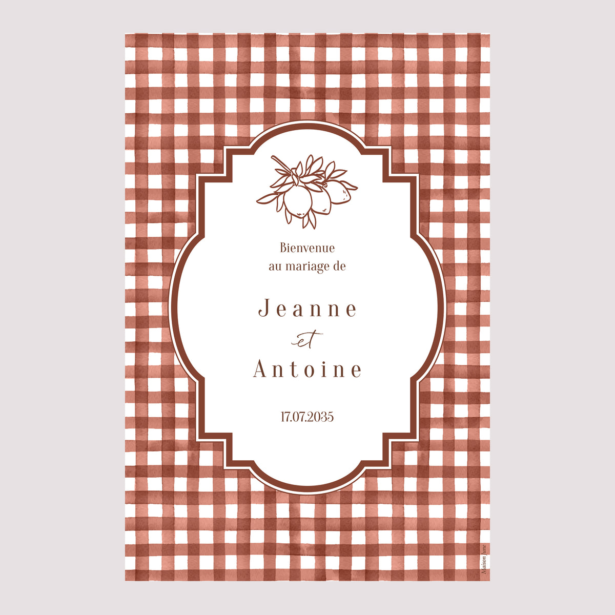 Panneau bienvenue Mariage Portrait 60 x 90 cm Amour Bucolique photo N° 2