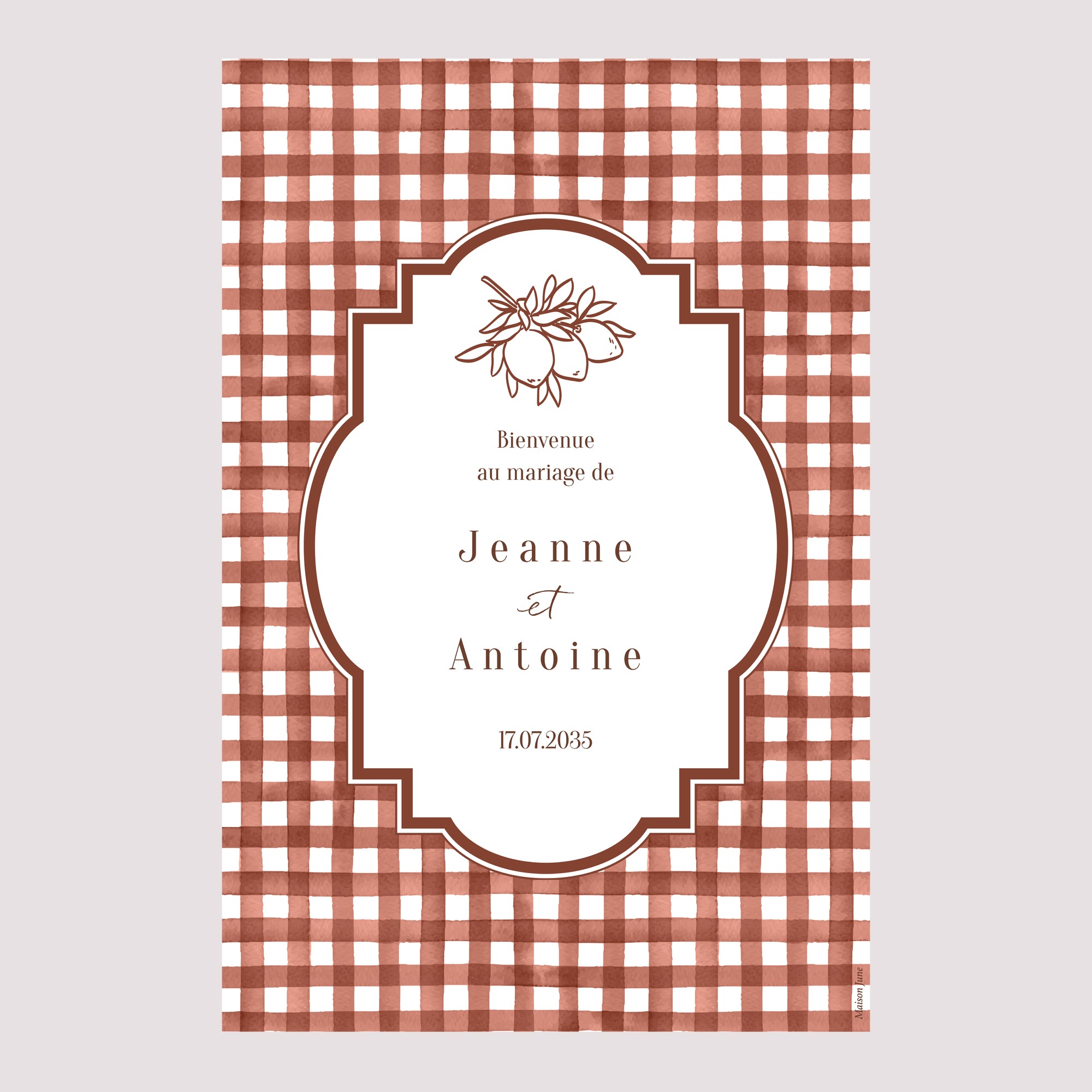 Panneau bienvenue Mariage Portrait 60 x 90 cm Amour Bucolique photo N° 2