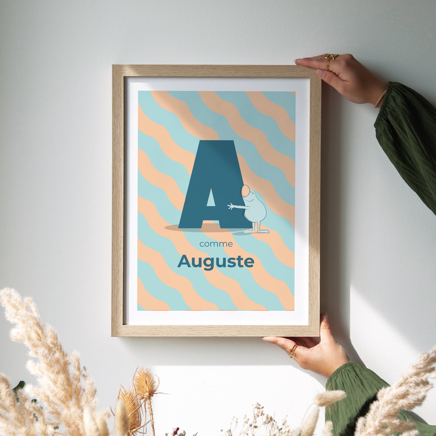 Affiche Naissance Portrait Mon initial d'amour bleu II photo N° 2