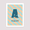 Affiche Naissance Portrait 30 x 40 cm Mon initiale d'amour bleu II photo N° 2