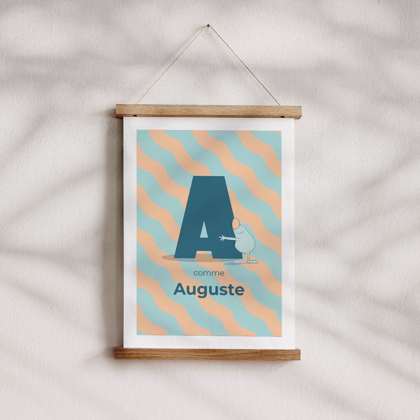 Affiche Naissance Portrait Mon initial d'amour bleu II photo N° 4