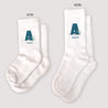 Chaussettes enfant Blanches Mon initiale d'amour bleu II photo N° 1