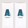 Chaussettes enfant Blanches Mon initiale d'amour bleu II photo N° 3