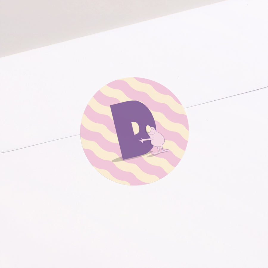 Sticker Naissance Rond Mon initial d'amour rose II photo