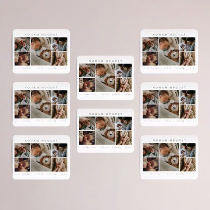 Faire-part Naissance Lot de 8, magnétique, paysage, rectangle coins arrondis Trésor en images photo N° 3