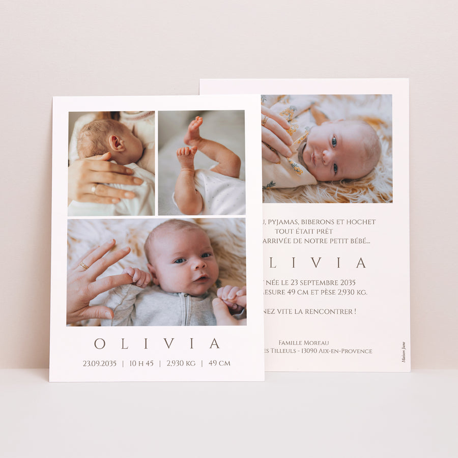 Faire-part Naissance Portrait Portraits de bonheur photo