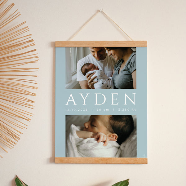 Affiche Naissance Portrait 30 x 40 cm Chapitre un photo