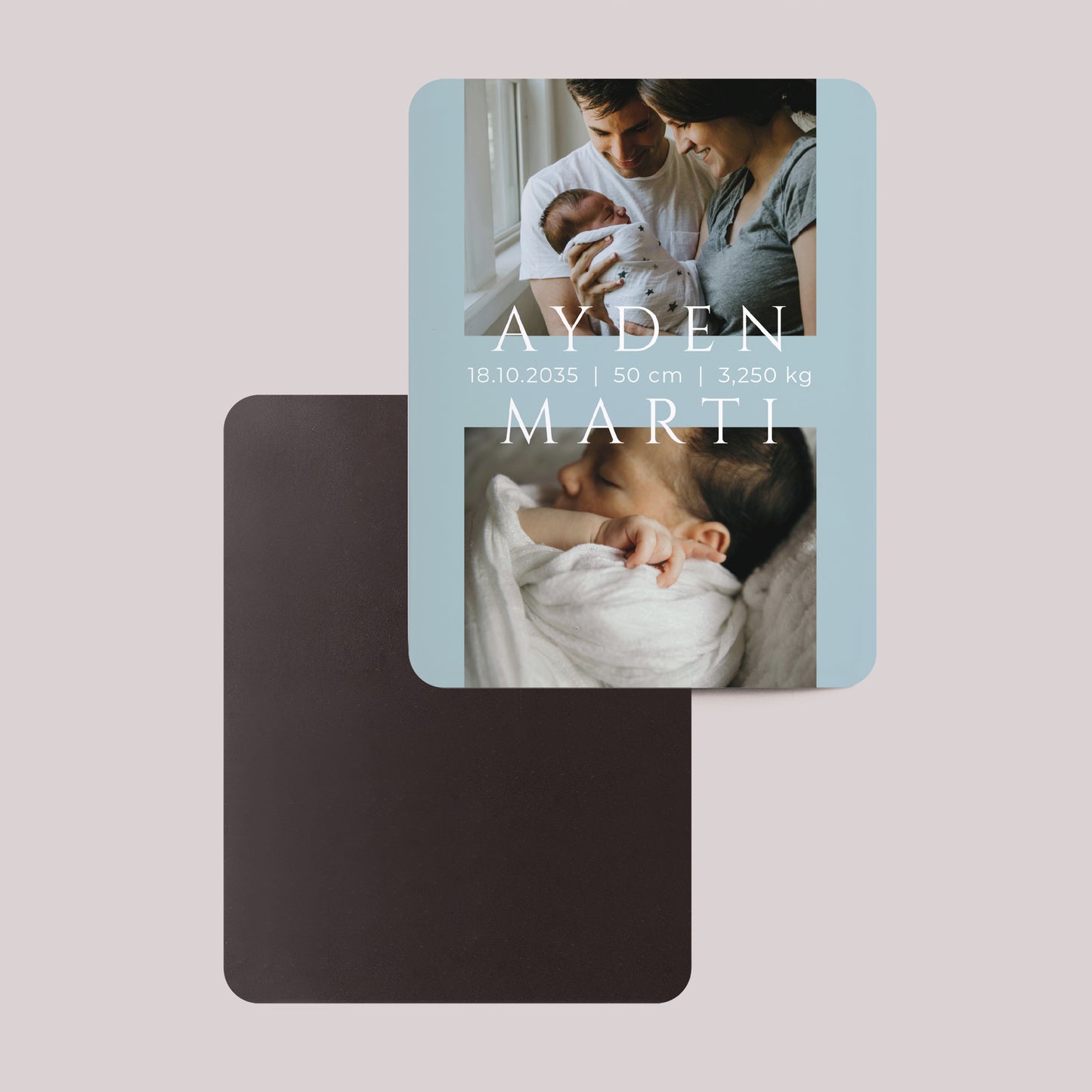 Faire-part Naissance Lot de 8, magnétique, rectangle coins arrondis Chapitre un photo N° 2