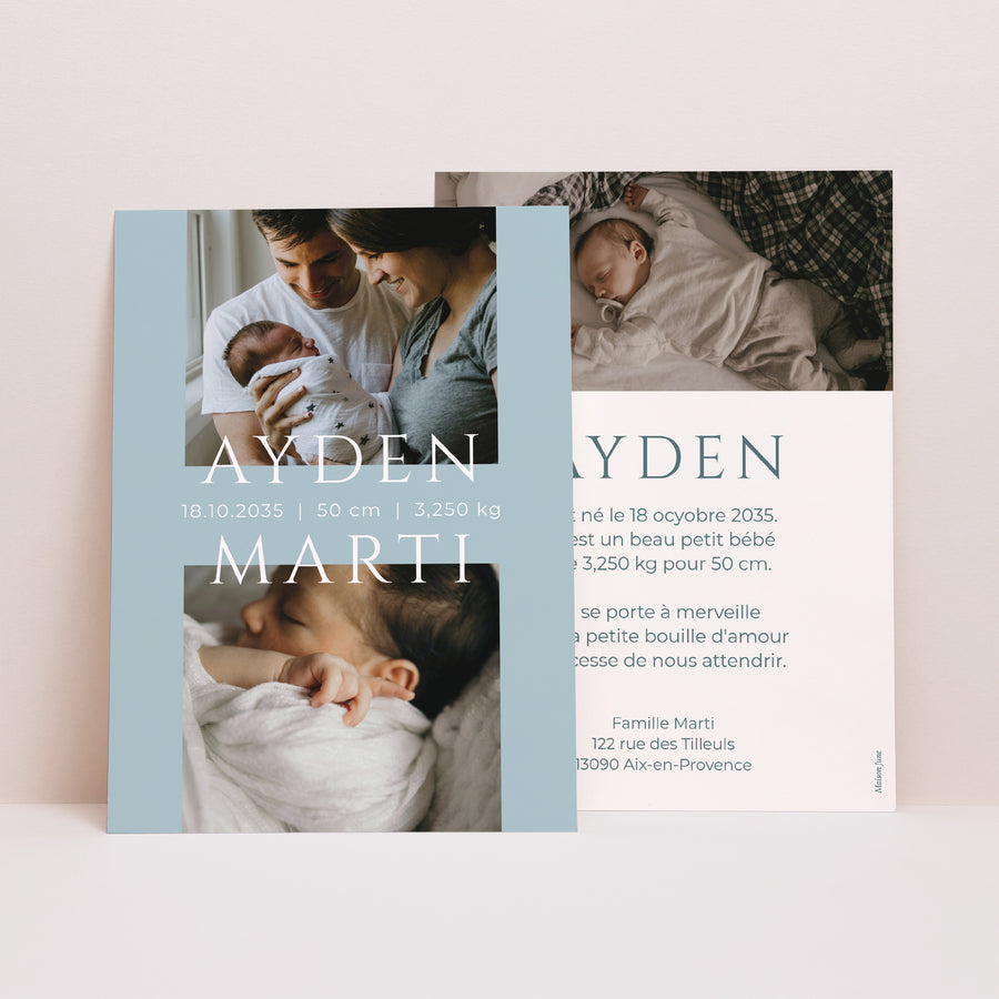 Faire-part Naissance Portrait Chapitre un photo