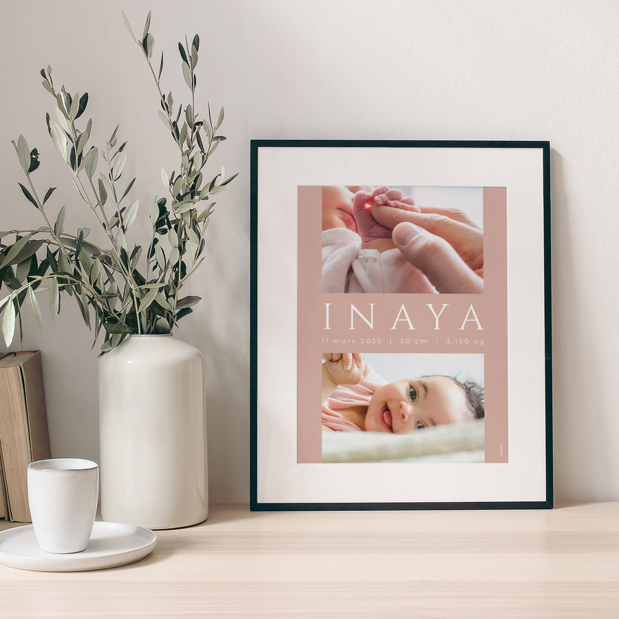Affiche Naissance Portrait Objectif bonheur photo