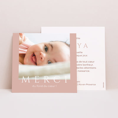 Carte remerciement naissance fille