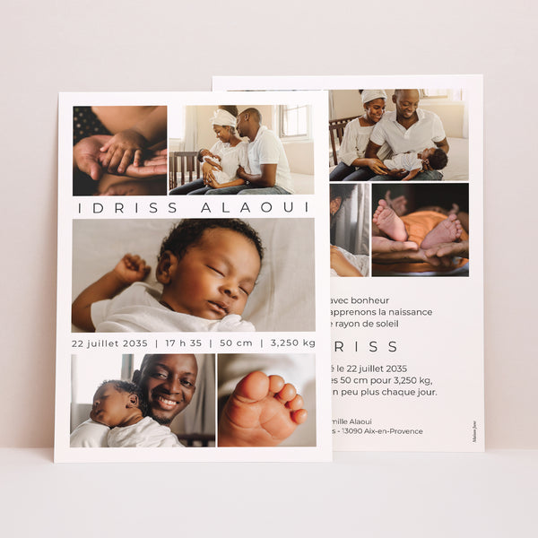 Faire-part Naissance Grand format rectangle Regards précieux photo