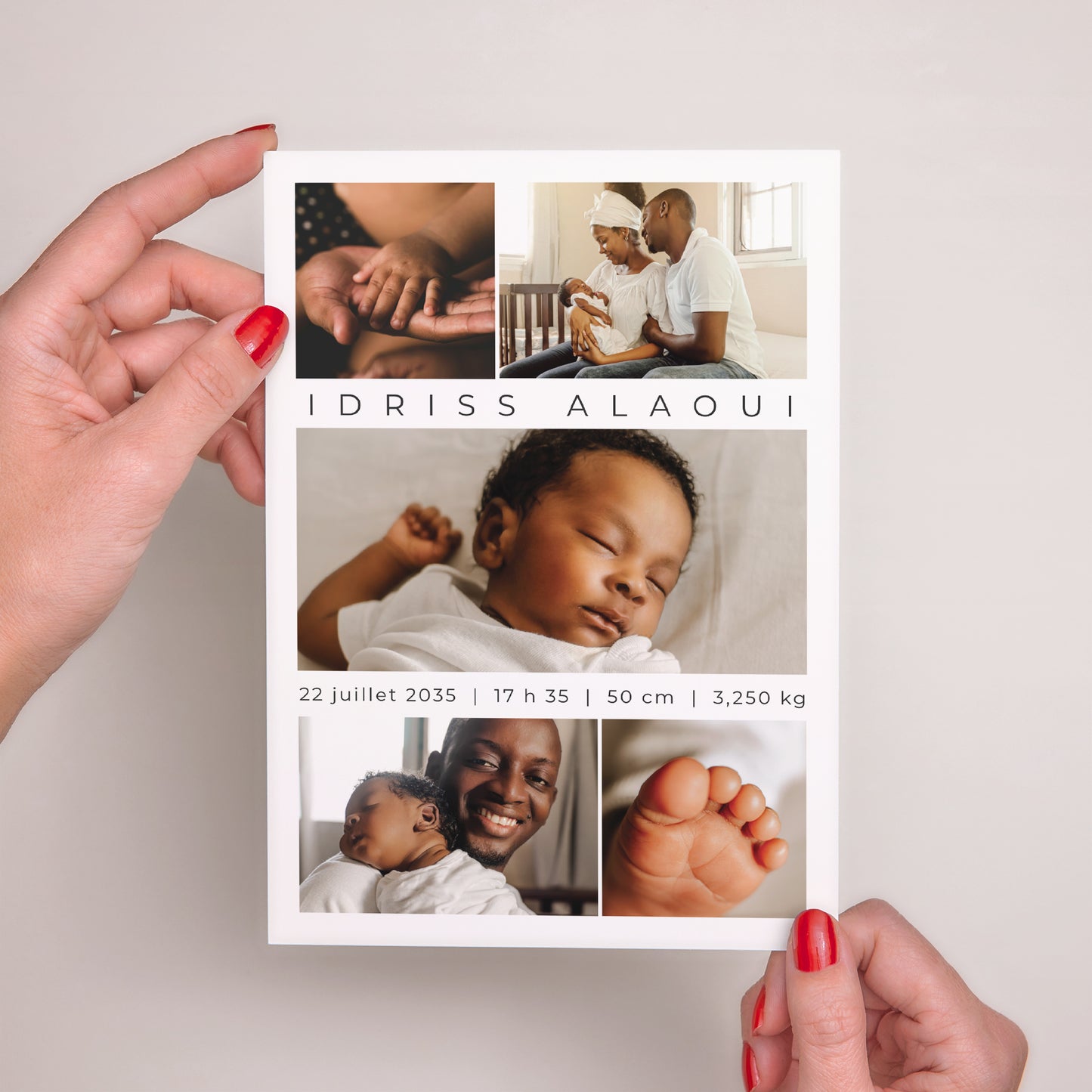 Faire-part Naissance Grand format rectangle Regards précieux photo N° 2