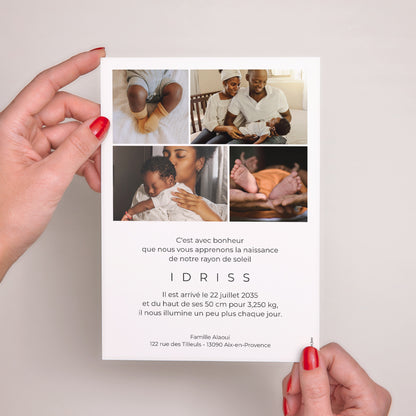 Faire-part Naissance Grand format rectangle Regards précieux photo N° 3