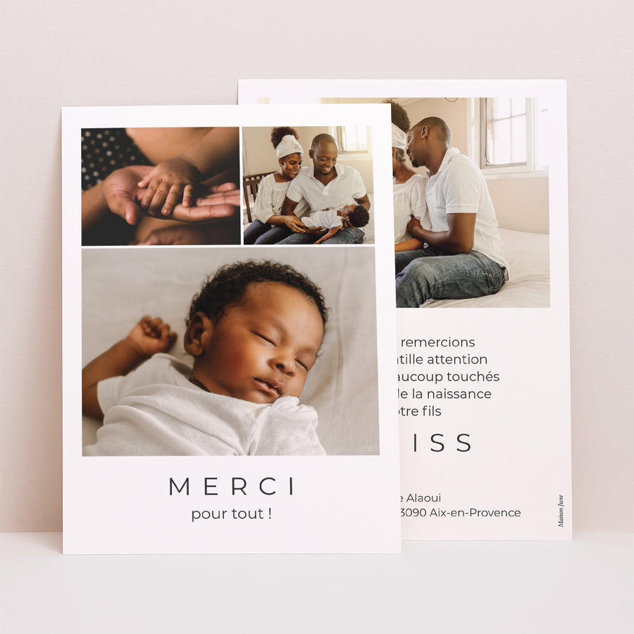 Remerciements Naissance Portrait Regards précieux photo