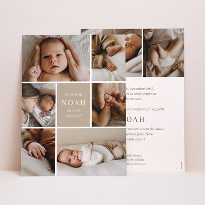 Faire-part Naissance Grand format rectangle Petits morceaux de nous photo N° 1
