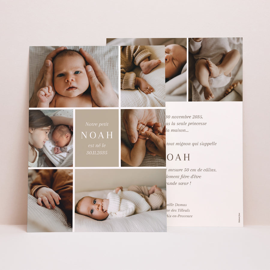 Faire-part Naissance Grand format rectangle Petits morceaux de nous photo