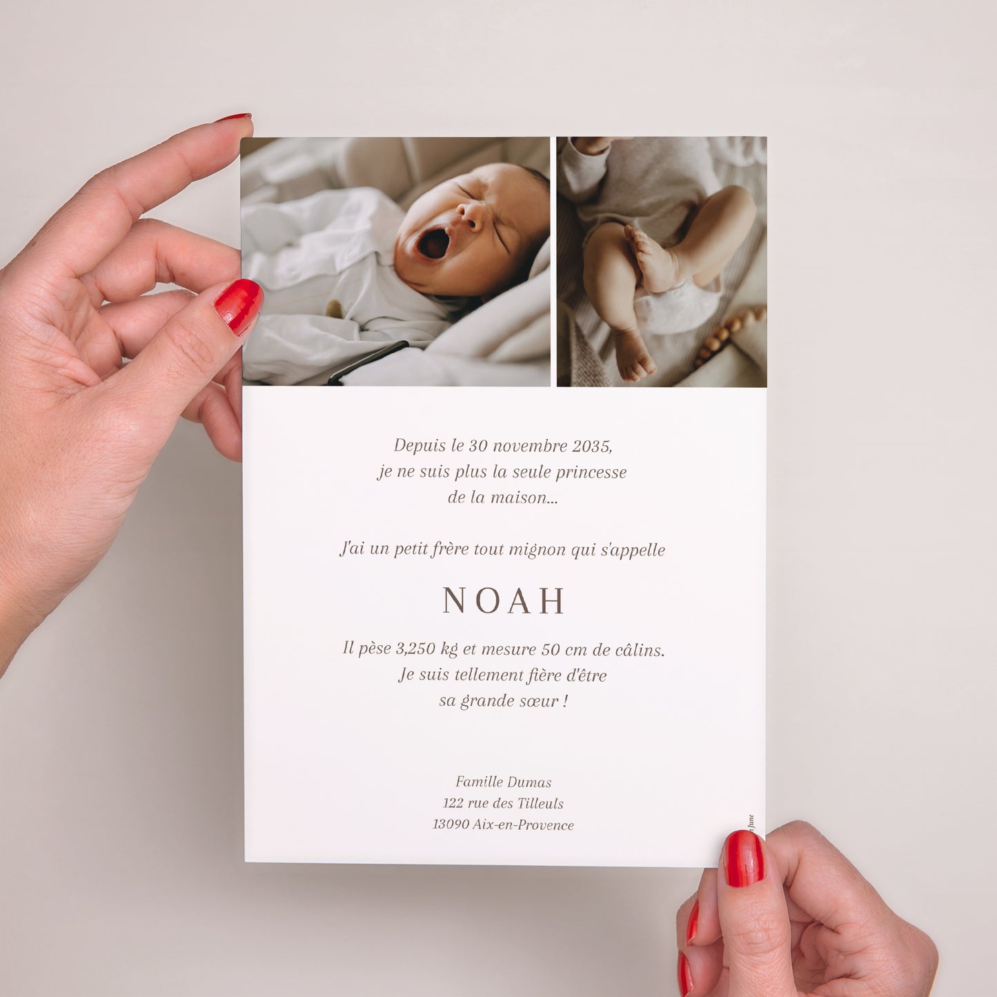 Faire-part Naissance Grand format rectangle Petits morceaux de nous photo N° 3