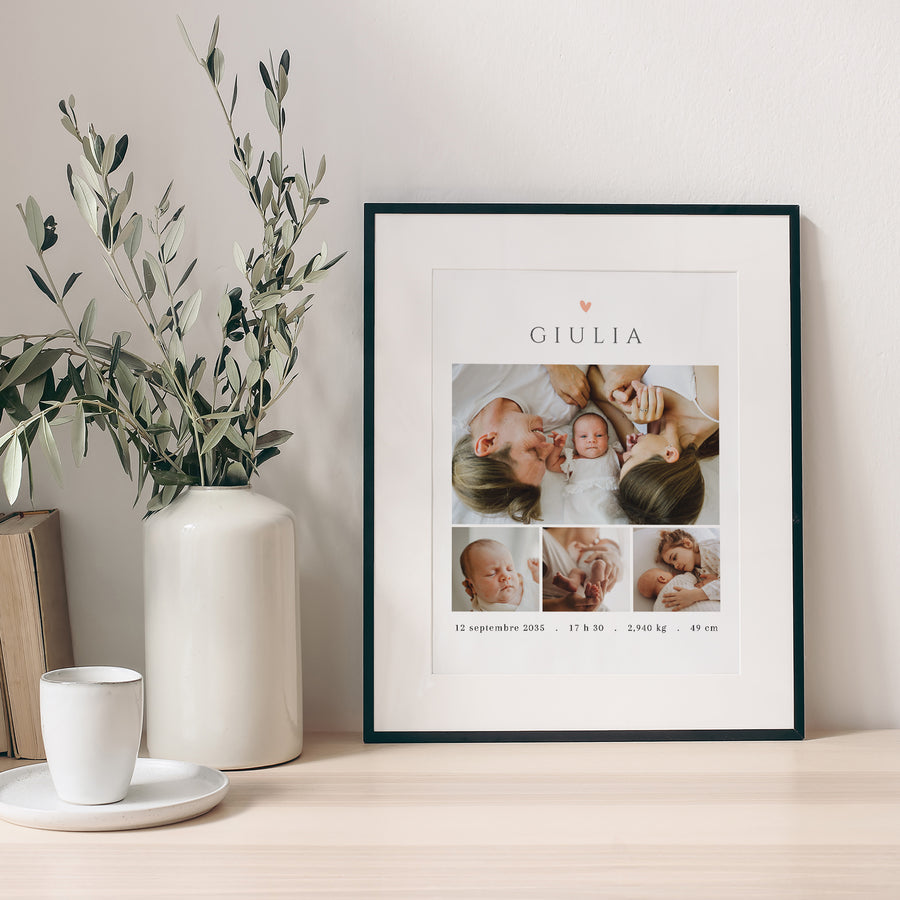 Affiche Naissance Portrait Souvenirs à chérir photo