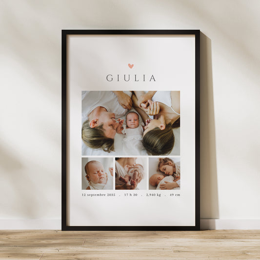 Affiche Naissance Portrait 60 x 90 cm Souvenirs à chérir photo