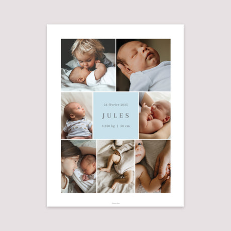 Affiche Naissance Portrait 30 x 40 cm Fragments de douceur II