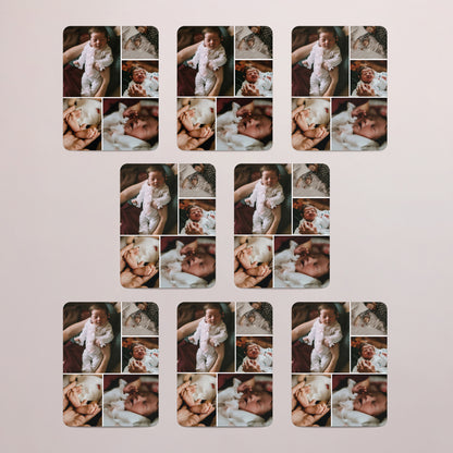 Faire-part Naissance Lot de 8, magnétique, rectangle coins arrondis Éclats de vie photo N° 3