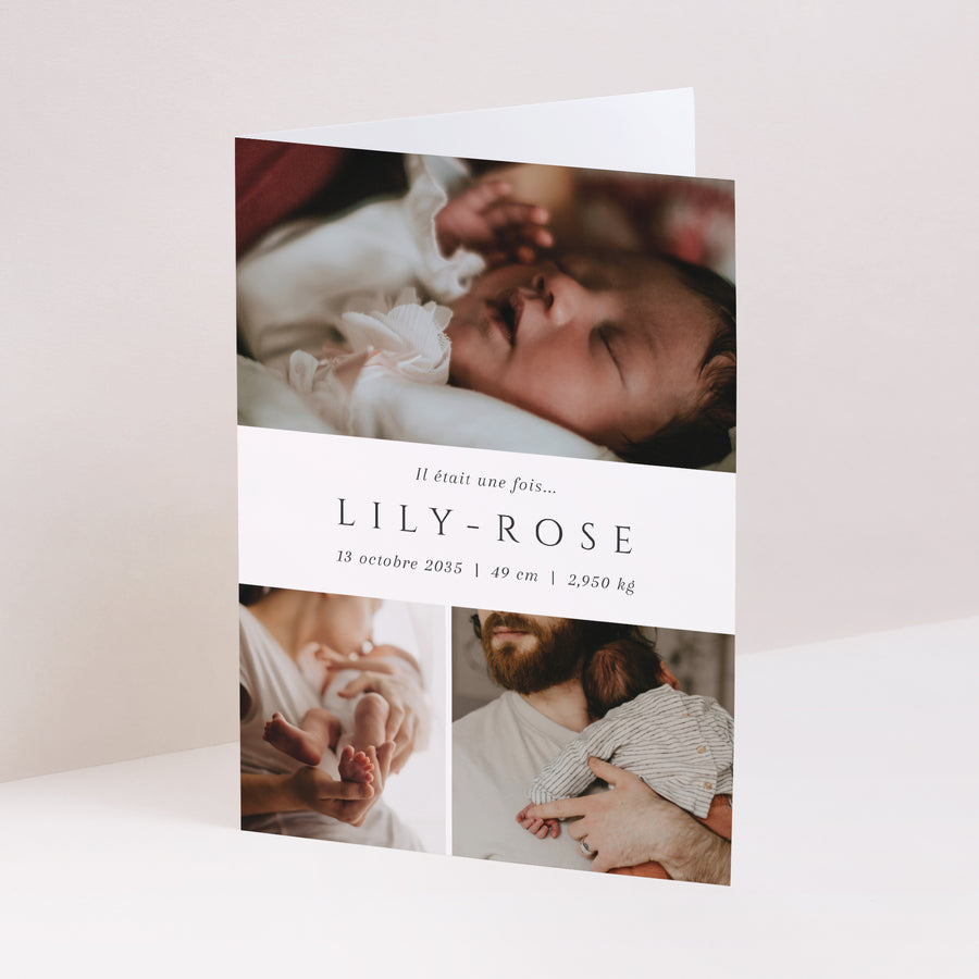 Faire-part Naissance Portrait double volet Éclats de vie photo
