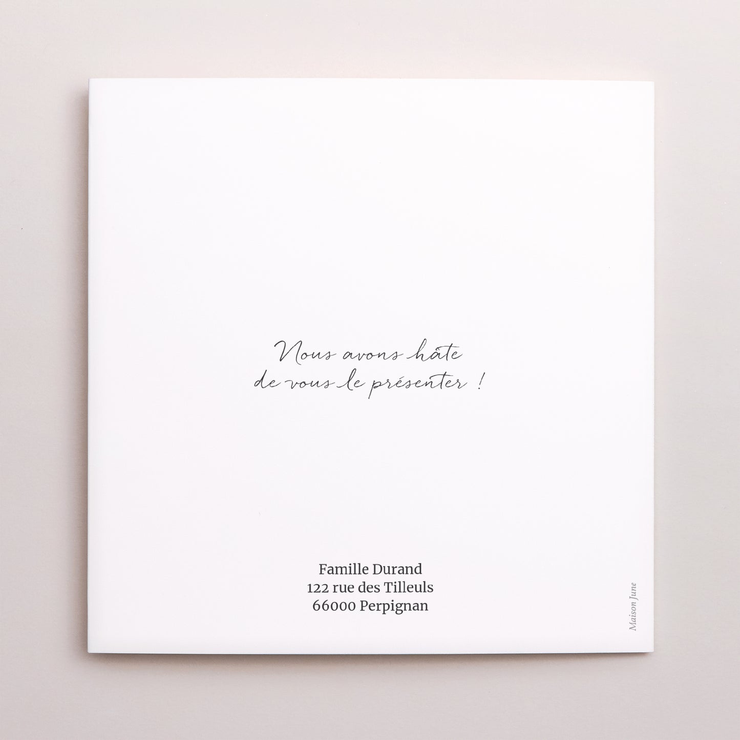 Faire-part Naissance Carré double volet Rayures vertes claires photo N° 3